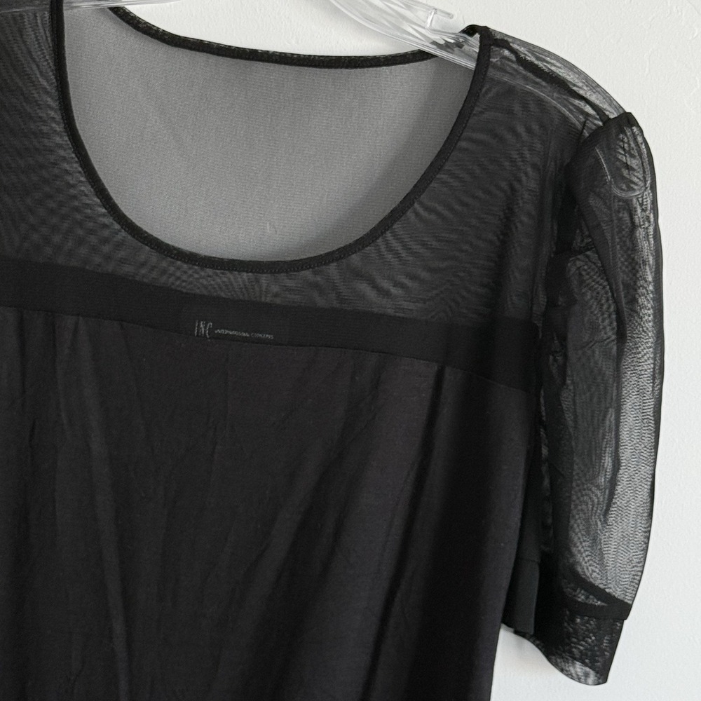 INC Sheer Sleeves Blouse Top Indie Woman L Jazz Whimsygoth Dark Romantic Rave